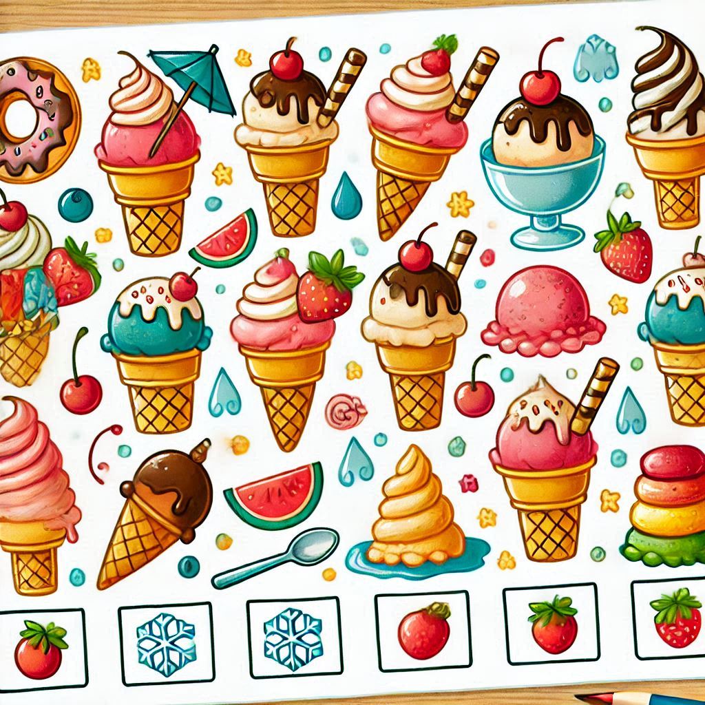 Ice Cream Worksheet for Kids